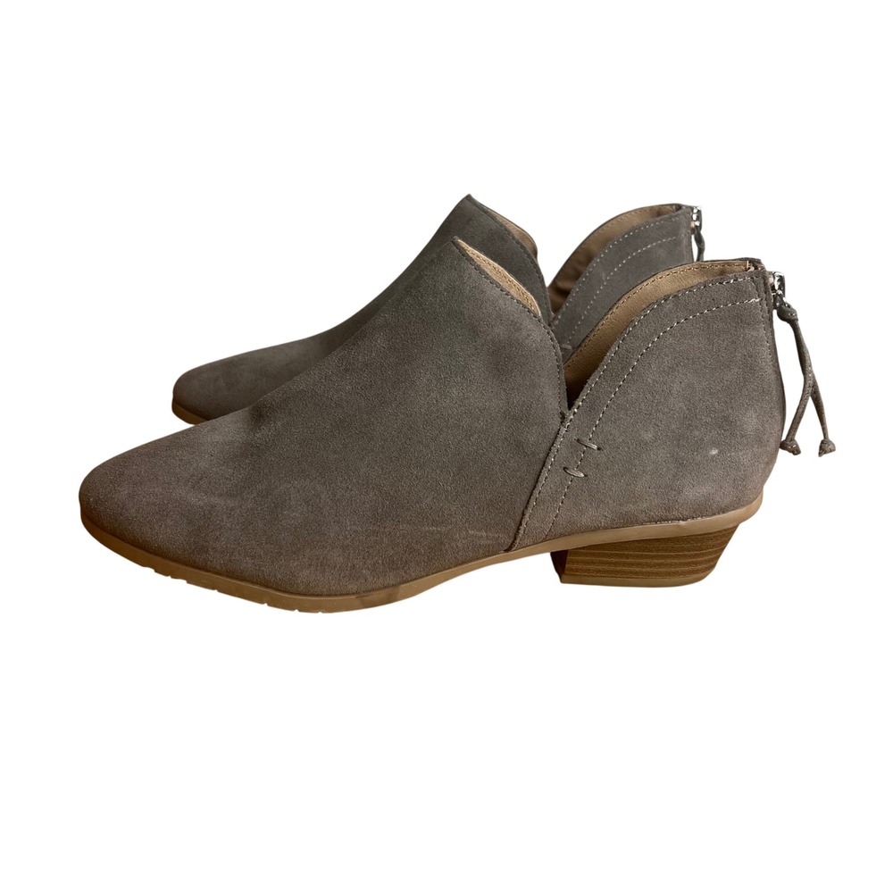 Kenneth Cole Reaction Side Way Low Heel‎ Ankle Booties Sz 9.5 Concrete Taupe NEW